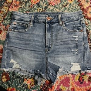 American Eagle Curvy Hi-Rise Shortie Denim Shorts